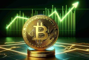 An HD, realistic image of a symbolic representation of Bitcoin. The centerpiece should be a golden coin with the Bitcoin logo emblazoned on it. Behind the coin, the backdrop must evoke a strong market comeback. This can be visualized by a line graph with an upward trend, glowing green to symbolize growth and prosperity. The overall mood of the image should be optimistic, confident, and powerful, capturing the essence of Bitcoin's anticipated strong comeback in the market.