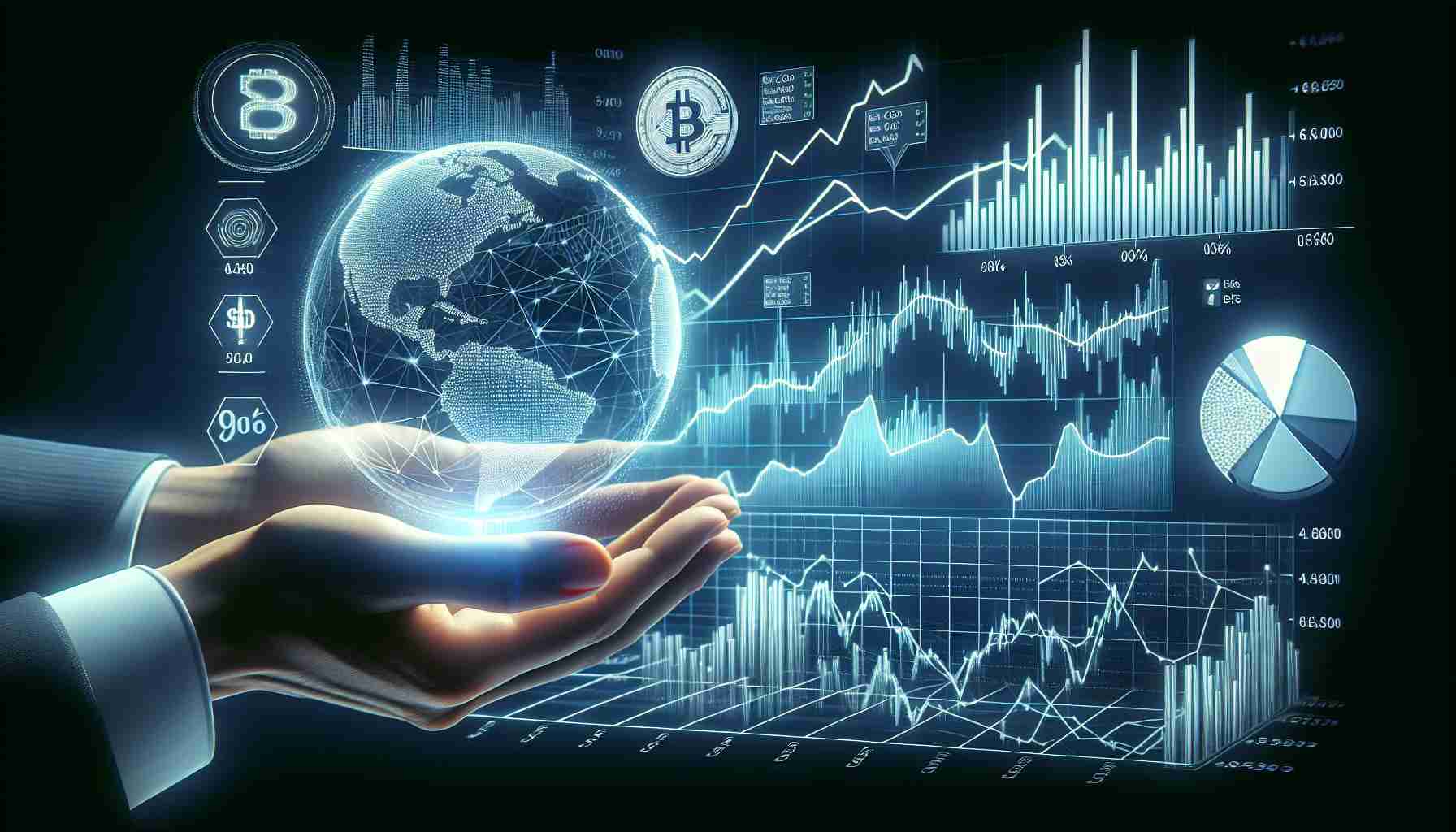 A realistic, high-definition image depicting a visual graphic representation of the market analysis predicting a potential drop in the price of the ONDO token. It should show various data points, market trends, and fluctuating line graphs indicating the anticipated price decrease.