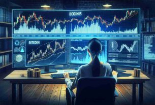 A detailed image in high definition showcasing a market analyst, of Hispanic descent and female gender, studying historical consolidation patterns of Bitcoin. She uses advanced graph analysis charting tools on multiple computer screens set up on her desk. Illuminated lines, bars and indicator analyzes on the screens illustrate the surge in Bitcoin's price. Data points and financial predictions are marked on the graph. Everything in the room suggests a focused and professional atmosphere.