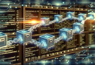 Generate a high-definition realistic image representing the essential role of archive nodes in blockchain technology. The image could portray a chain of blocks where some blocks manifest as archive boxes indicating their importance. It could include lines of code displayed on computer screens and complex cryptographic symbols to represent technological aspects. In the context, it is envisaged that blockchain technology is used for secure data transaction, with archive nodes depicted as key elements of the entire infrastructure.