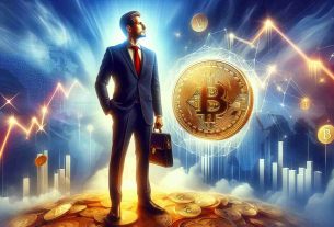 A vivid, realistic and high-definition image of a businessman standing amidst symbolic representations of market uncertainties, holding in one hand a shining coin marked with the emblem of Bitcoin. The businessman looks contemplative, reconsidering his stance towards the volatile cryptocurrency.