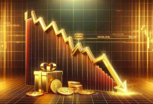 Visual representation of a golden opportunity concept in the context of a financial investment. Depict a graph showing a significant price drop, symbolizing a long-term investment scenario in cryptocurrency, specifically a technology not dissimilar to Polkadot. The graph descends steeply, indicating the price drop, then at the base of the drop, show a golden key or door to represent the opportunity for long-term investment. Please ensure high definition realist style.