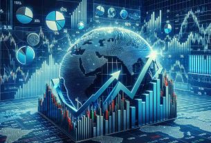 High-definition image of a conceptual representation of a US Federal Reserve rate cut affecting global markets positively. Depict a stock exchange board showing rising stock prices, pie charts, upward arrows, and bar graphs. Focus the image on the symbols that represent global financial markets in a state of success and growth.