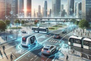 A high-definition, realistic image of an advanced autonomous technology revolutionizing urban mobility. The scene may include futuristic self-driving cars navigating seamlessly through a bustling, modern cityscape. Also include innovation in public transportation such as automated buses and trams. Depict well-organized traffic where advanced technology assists pedestrians, cyclists, and traditional vehicles cohabiting harmoniously. Additionally, the city infrastructure should be smart and integrated with the autonomous tech, showing connectivity, efficiency, and smooth operation.