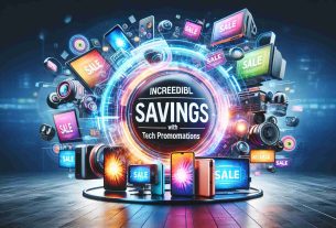 An image showcasing the concept of fantastic discounts and savings during a promotional event for a popular tech brand, depicted as a high definition, realistic photo. The picture captures vibrant marketing materials and a hypothetical sale banner with text that communicates 'Incredible savings with Tech Promotions'. The background features a range of digital devices such as smartphones, tablets, and televisions, all suggesting a modern electronic consumer market.