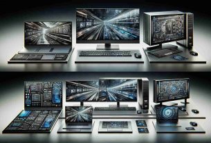 High-definition image depicting envisioned changes, improvements and additions to a tech company's computer lineup. This includes laptops, desktops and all-in-one computers. The range displays sleek design, advanced specifications and futuristic technology. The design elements show the progression of technology - thinner profiles, larger screens, and advanced keyboard styles. Colors may include variations of silver, grey, black and white. No specific branding or logos should be visible.