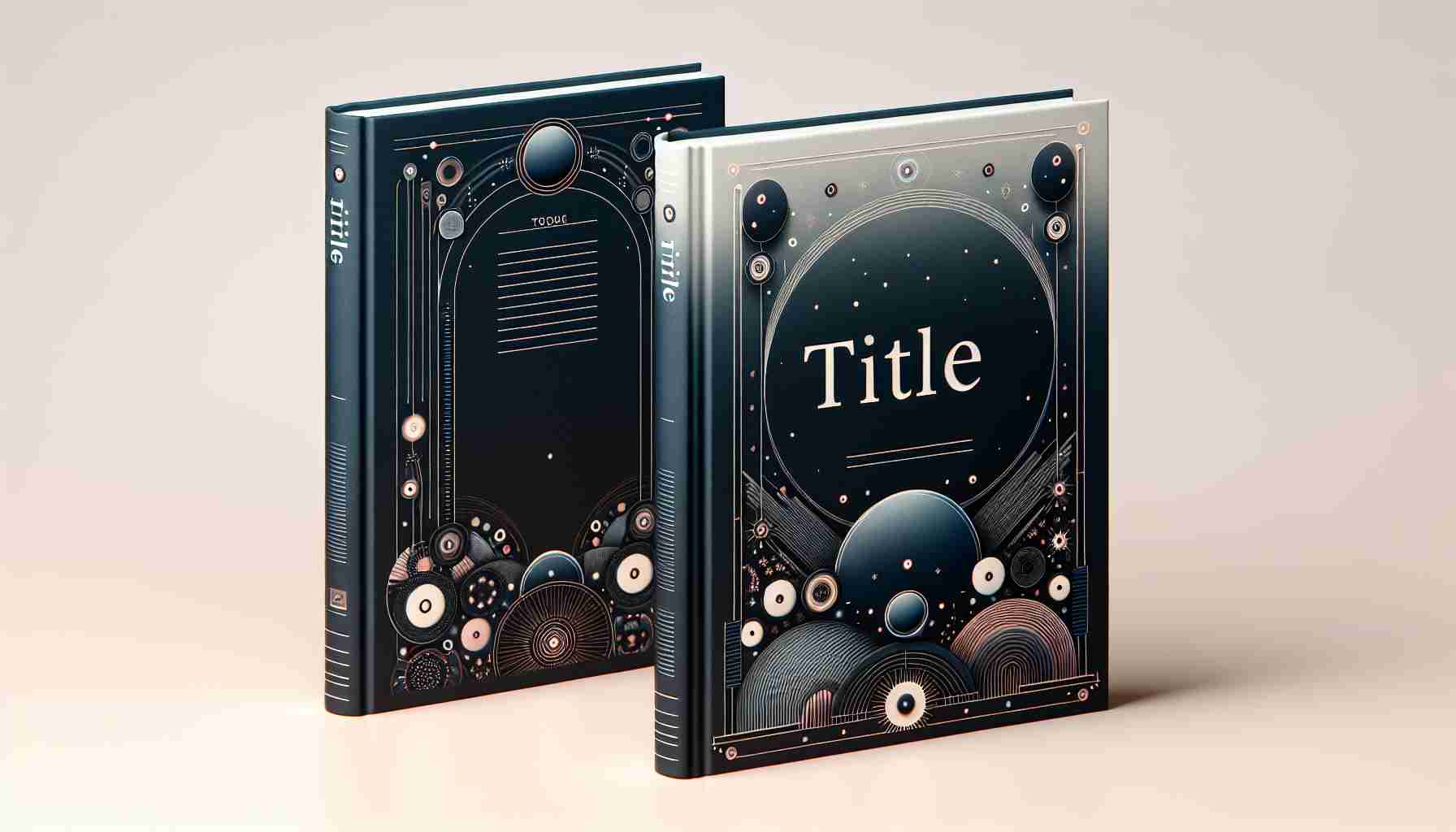 Generate an ultra high definition, realistic image of a book titled 'Title' with an elegant and sleek cover.