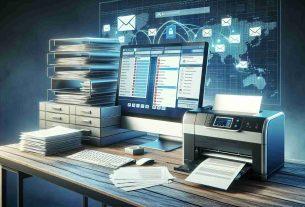 A high-definition, realistic image depicting efficient strategies to manage and print digital correspondence. The scene could include an organized desk setup with a modern computer displaying an email management software with neatly arranged folders, indicating a system for managing incoming and outgoing correspondence. Nearby, a state-of-the-art printer might be churning out clearly printed letters, signifying the printing process. Also present could be some physical correspondence, neatly stacked and ready to be delivered. The atmosphere should reflect efficient and effective management of digital-to-physical communication conversion.