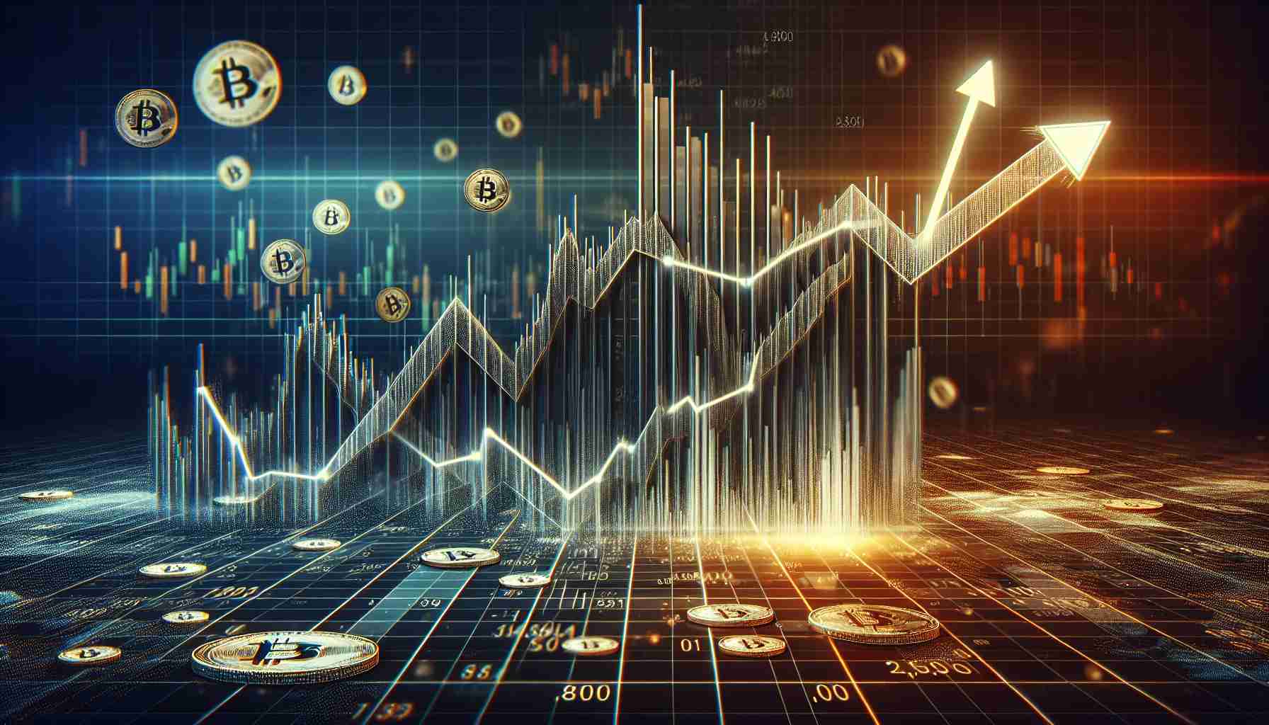 An HD image portraying the concept of a significant rise and fall in the value of a hypothetical cryptocurrency token. The image can tell a story of a riveting growth, reaching its peak and then descending sharply, leaving the imaginary investors in shock. The design should provoke a sense of a dramatic financial cycle and be somewhat symbolic of the unpredictable nature of cryptocurrency markets.